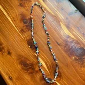 Vintage Glass bead necklace Hand made very nice